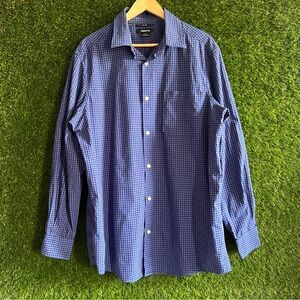 Claiborne LT Plaid 80s 2-Ply Long Sleeve Button Up Shirt